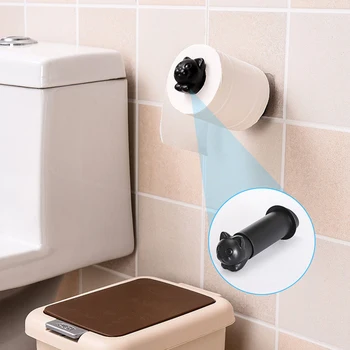 

Cat Toilet Paper Holder Kitchen Roll Holder Towel Tissue Storage Rack Adhesive Wall Sticker Organizer Bathroom Hanger Creative