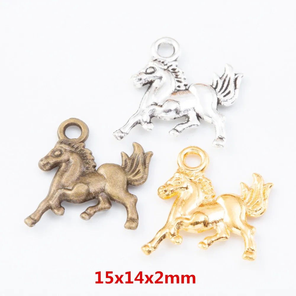 

85 pieces of retro metal zinc alloy horse pendant for DIY handmade jewelry necklace making 7792