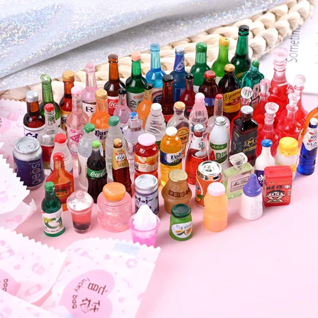 1/12 Non-repetitive Miniature Food Play Blind Box Blind Bag Resin Diy Food Supermarket Mini Drink Dessert Bottle Model Decor 3