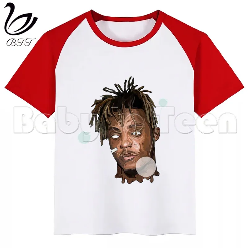 Juice Wrld/Новинка; детская летняя повседневная футболка для мальчиков и девочек; детская одежда с принтом; топы; милая детская футболка с короткими рукавами