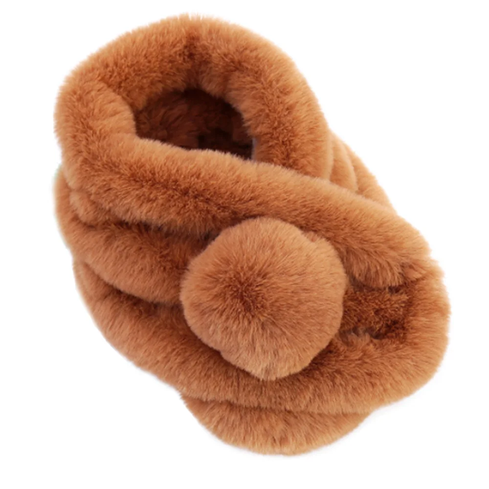 

Women Winter Imitation Faux Fur Warm Scarf Scarve Warmer Circle Ladies Fashion Solid Color Fur Shawl Scarf Outdoor Plush Scarfs