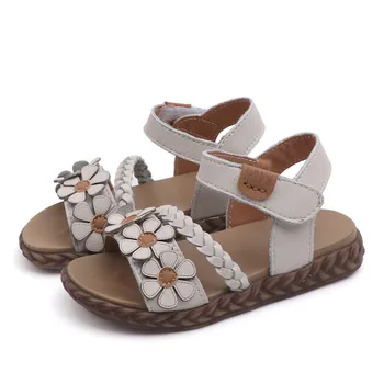 

2020 Summer New Girls Sandals Fashion Leather Retro Flower Princess Shoes Baby Shoes Non-Slip Shoes 1-6 Years