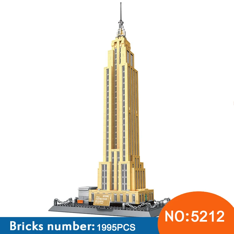 

WANGE 5212 Building Blocks World Famous Architecture Series Empire State building of NewYork Funny Toys for Children