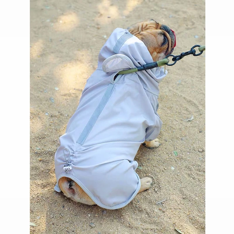French Bulldog Reflective Raincoat Clothes For Small Medium Dogs Pug Pet Dog Waterproof Clothes Raining Outdoor Costumes XIC01