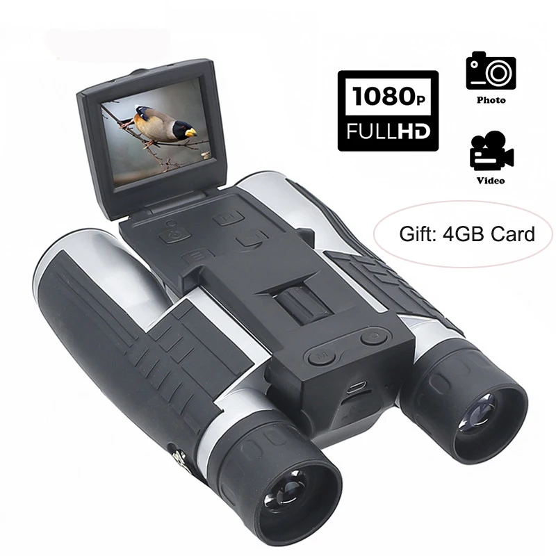 12x32 Digital Camera Binoculars USB Rechargeable 2" LCD Display 1080P 5MP Photo Video Recorder