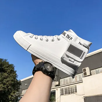 

Spring and Autumn Wild Hight-Top Canvas Shoes Korean Version Fashion Students Men's Shoes off white shoes brand mens style shoes