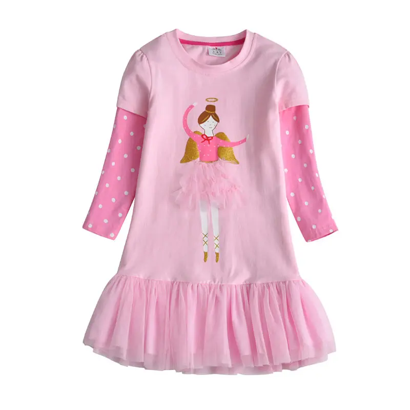 DXTON/платья для девочек; коллекция года; зимнее детское платье с длинными рукавами для девочек; Детский костюм в полоску; платье для девочек с блестками; хлопковая детская одежда