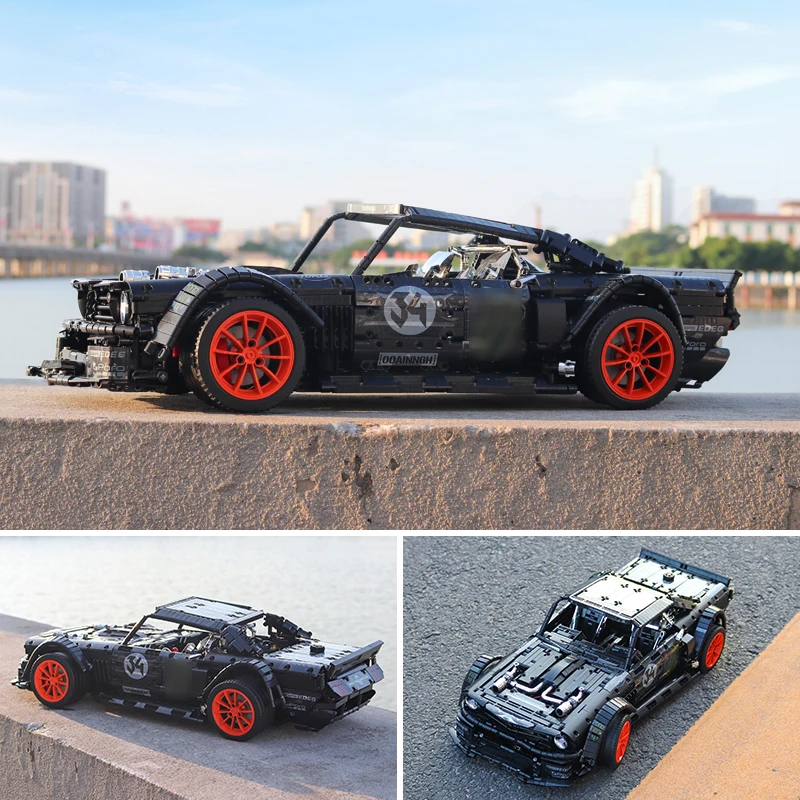 Lepinblocks mustang Technic Радиоуправляемый автомобиль Ford Mustang Hoonicorn RTR V2 20102 MOC 22970 23010 GTR блоки