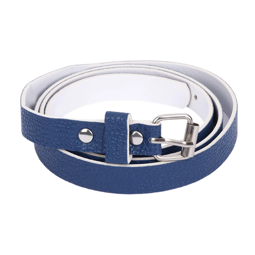 dark blue Модный женский тонкий пояс из искусственной кожи, узкий пояс для женщин и девушек, обтягивающий пояс яркого цвета, джинсовое платье, украшение - Цвет: dark blue