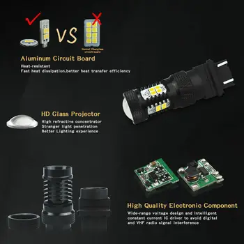 

Set LED Bulbs 3157 4157NA 3155 4057 Lamp Car Auto Amber/White Switchback Turn Signal