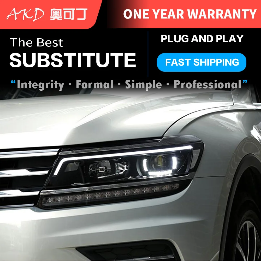 Choose Stand up instead Omitted 2 Pcs Car Parts Goods For Vw Tiguan L 2017 2018 Head Lamp Led Lens  Headlight Led Dual Projector Drl Dynamic Signal - Car Light Assembly -  AliExpress