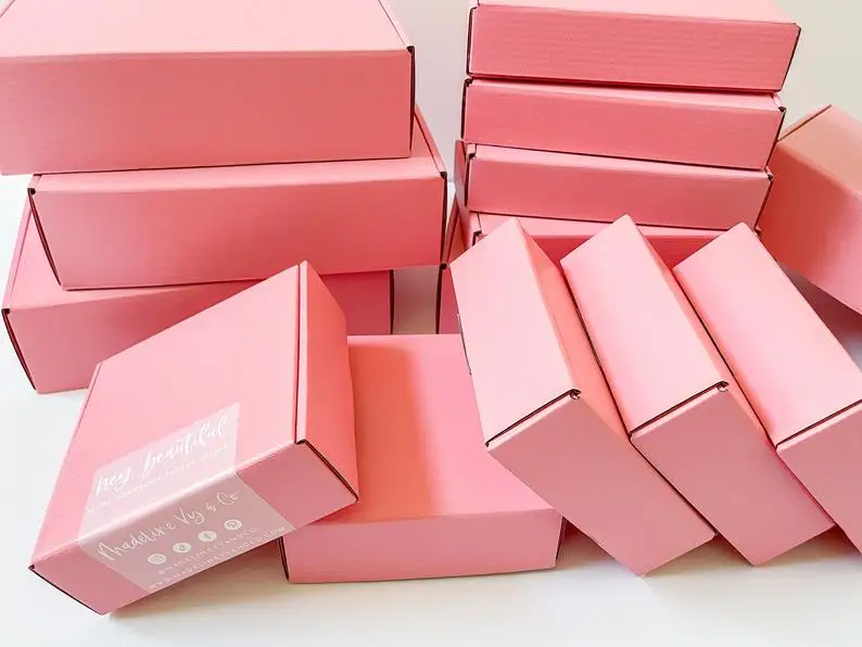 Pink Shipping Boxes, Set Of 10, Small Business Shipping Supplies, Packaging Supplies, Bridesmaid