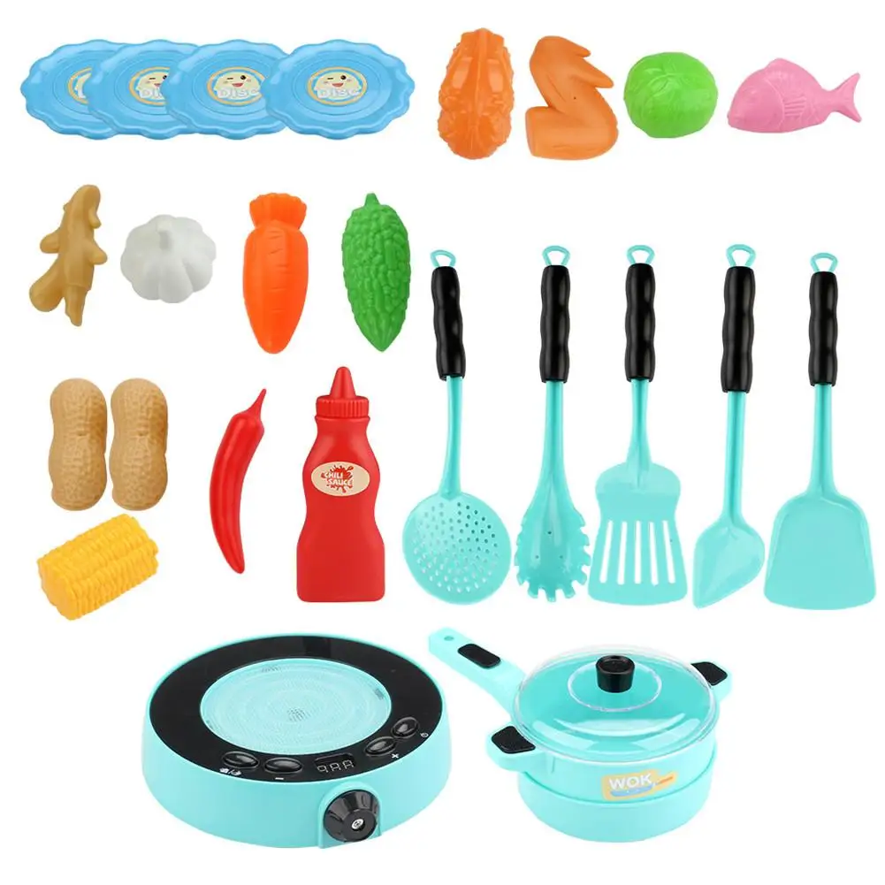 

25pcs/1 Sets Of Electric Simulation Induction Cooker Light Ringtone Simulation Digital Display Voice Report Function Kitchen Toy