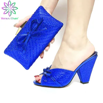 

Shoes and Bag Set African Sets 2020 Hot Selling Italian Style Slingbacks African Women Slippers Nigerian Sandals High Quality