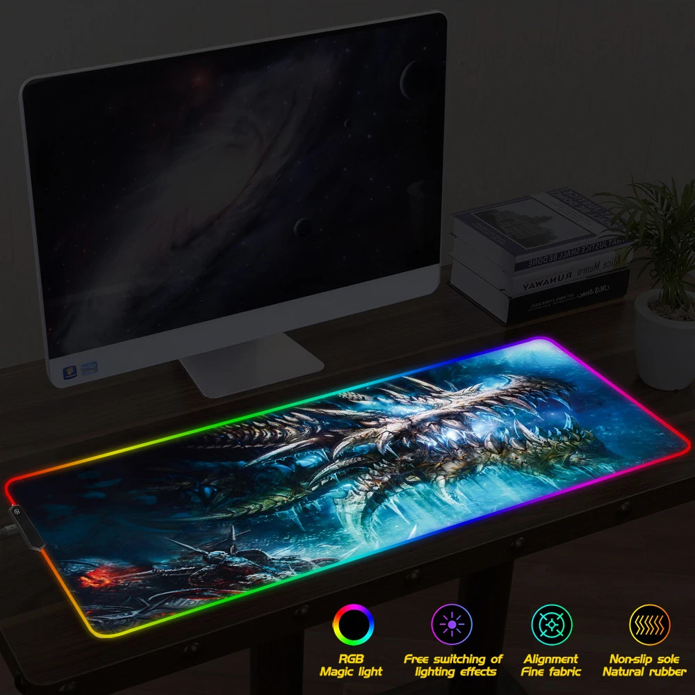 World of Warcraft большой светодиодный светильник RGB водонепроницаемый игровой коврик