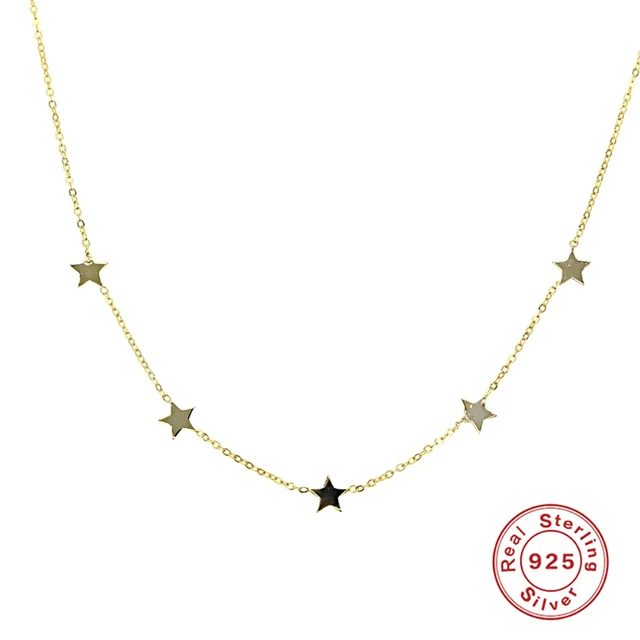BOAKO Necklace 925 Sterling Silver Jewelry For Women 2020 Sequins Cadena Plata Fashion Jewelry Choker Crystal Gold/Silver #8.5 30