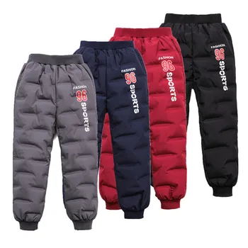 

2020 Teens Boys Girls Down Pants Winter Kids Baby Children Thick Warm Trousers Clothing 3-8 Years Outer Wear Clothes Gift