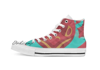 

red legged frog Custom Casual High Top lace-up Canvas shoes sneakers Drop shipping