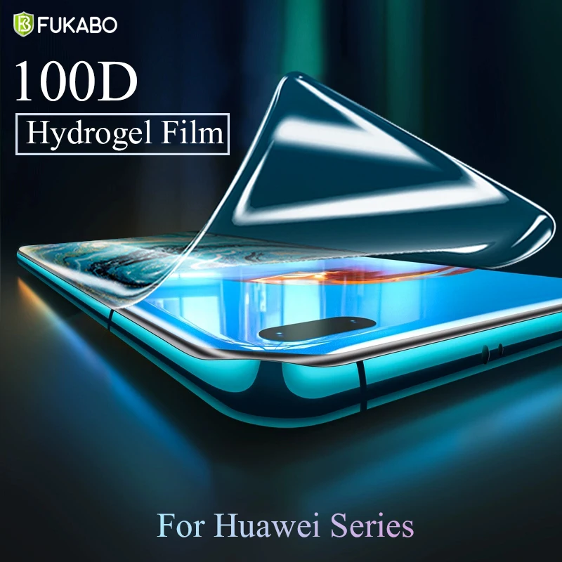 Гидрогелевая пленка с полным покрытием 100D для Huawei P40 Pro P20 P30 LIte Защита экрана Nova 5t P