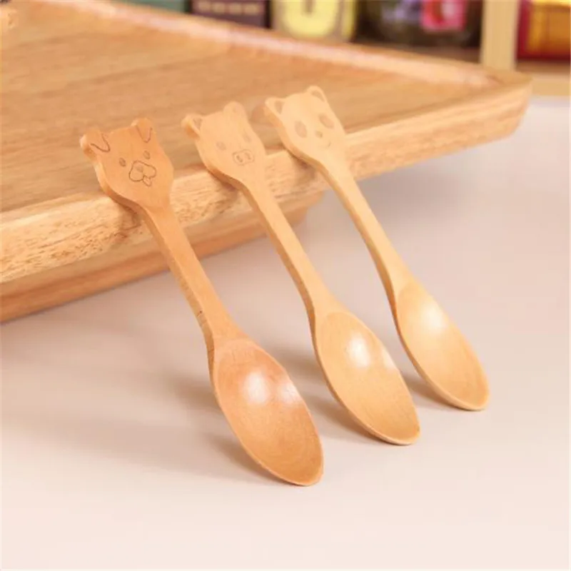 

Best Sale Wooden Baby Feeding Spoon Cartoon Baby Training Dishes Kids Feeding Spoon Baby Flatware Tableware Cuchara Lepel