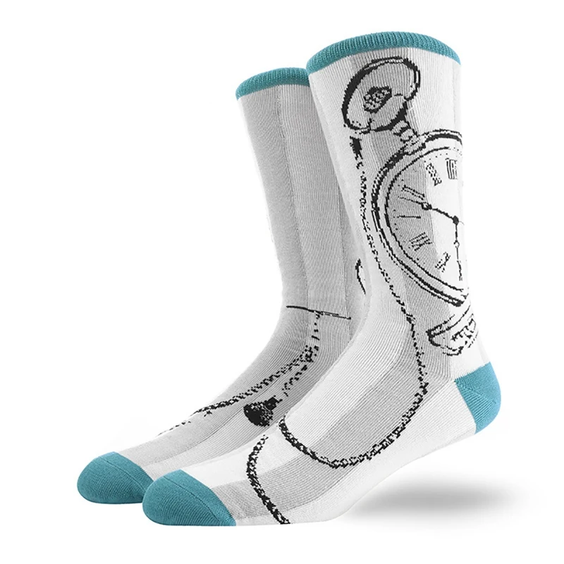 

Casual Socks Printed Anti-slip Breathable Cotton Spandex Hosiery Footwear Outdoor Sports Cycling Running Accessories New