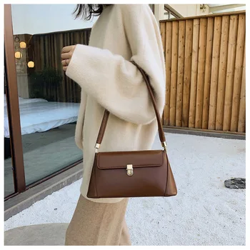 

Luxury Baguettle Handbags Women Texture Small Bag 2019 New PU Shoulder Bag Autumn and Winter Fashion Messenger Bag