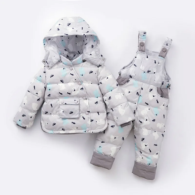 New Style CHILDREN'S down Jacket Set Warm Coat Baby Tops Pants Children Wholesale on Behalf