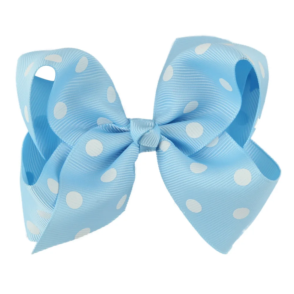 15 Fashion Big Ribbon Hair Bow Clip Handmade Colorful Dot Bowknot Hairpin Princess Boutique Barrette Headwear Accessory for Girls - Цвет: 15