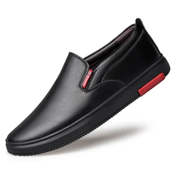 

Men's Loafers Black Leather Breathable Slip-On Male Driving Shoes Comfortable Leisure Loafers Zapatos Casuales Hombres Men Shoes