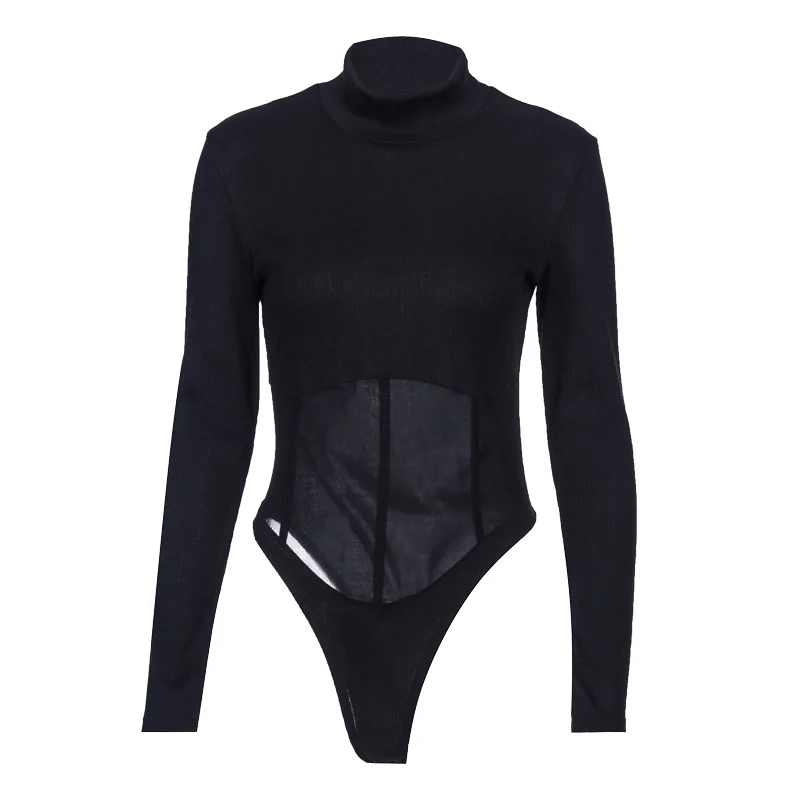 Hot Selling Spring And Summer WOMENS coat Hot Sales Fashion Gauze Joint Onesie bodysuit  lace bodysuit -LJ