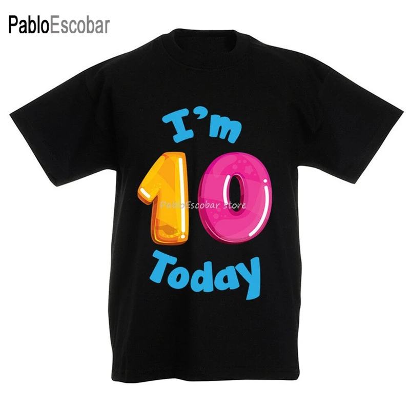 Хлопковая футболка Детская с надписью Bubble Number 10 Today Ten Birthday Party 10Th Gift