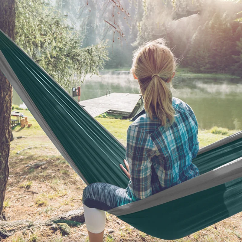 

Upgrade Nylon1 Person Hammock Portable Single Outdoor Camping Hiking Climbing Durable Hamac Can Hold 200kg 270*140cm