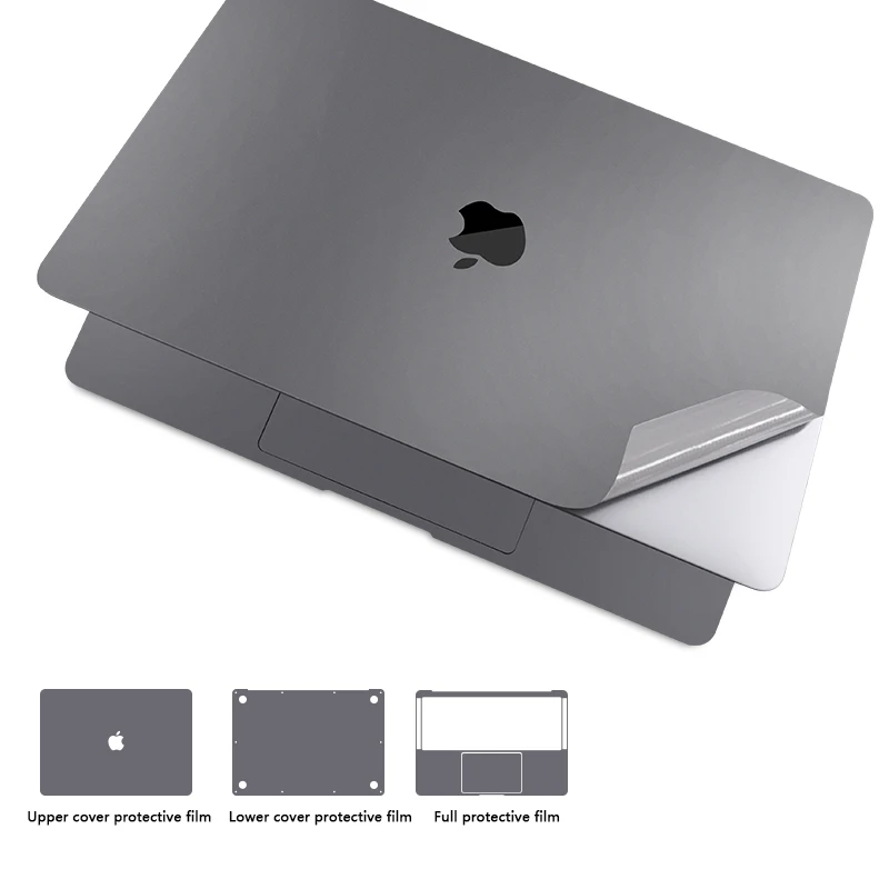 Чехол для ноутбука Apple MacBook Pro 16 дюймов, чехол для ноутбука 4 в 1, защитный чехол для всего тела, наклейки, защитная оболочка - Цвет: Серый