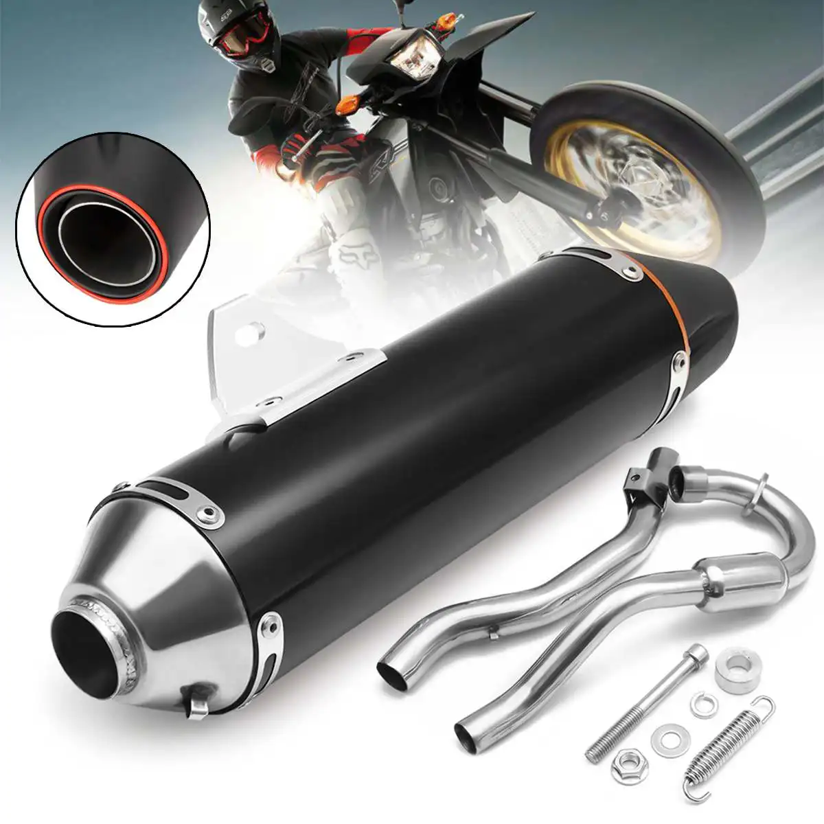 38 мм алюминиевые мотоциклетные выхлопные трубы глушителя для Honda CRF150F/CRF230F 2003- мотокросса GP гоночный глушитель