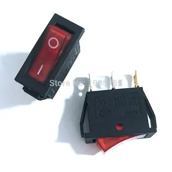 

5PCS/Lot The ultra-thin KCD3 Electric Cooker Switch Rocker Switch 3pin boat switch 15A With Light Red Power Switch