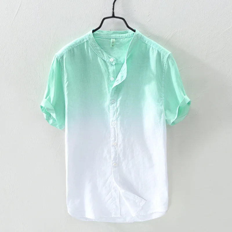 

739 Pure Linen Short Sleeve Gradient-