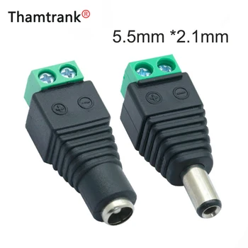 

10PCS 5.5mmx2.1mm Male/Female DC Power Connector Jack Plug Adapter for 3528 5050 RGBW LED Strip Module CCTV Camera Power Supply