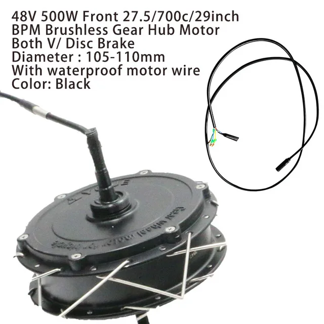 48V 500W 1000W бесщеточная Планетарная втулка 20 ”24'' 26 ''700C Электрический велосипед мотор колесная рама для горного велосипеда дорожный велосипед - Цвет: 48V500BPMFront 700C