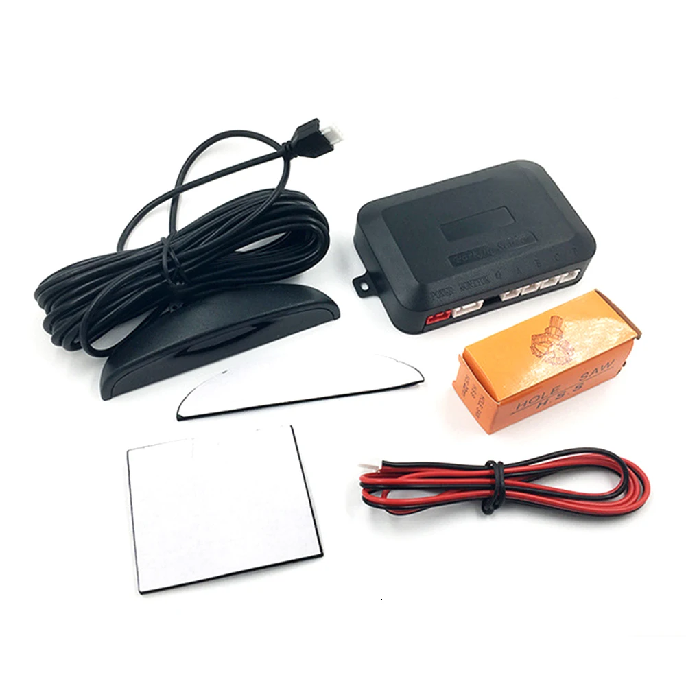 Car Parking Sensors Reversing Radar Crescent Buzzer 4 Probe Car LED Screen Blind Spot System Parktronic Detection 4 Sensors