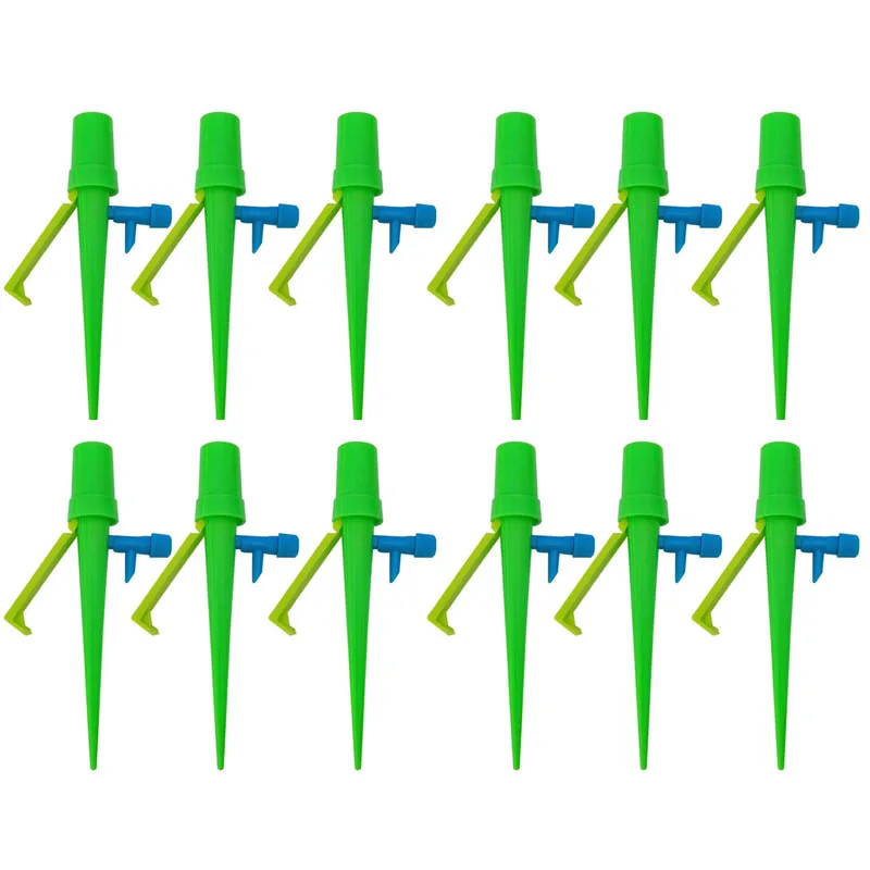 green 12pcs 12 шт. модернизированное автоматическое устройство орошения с регулируемым расходом воды устройство Спайк полив набор для орошения - Цвет: green 12pcs