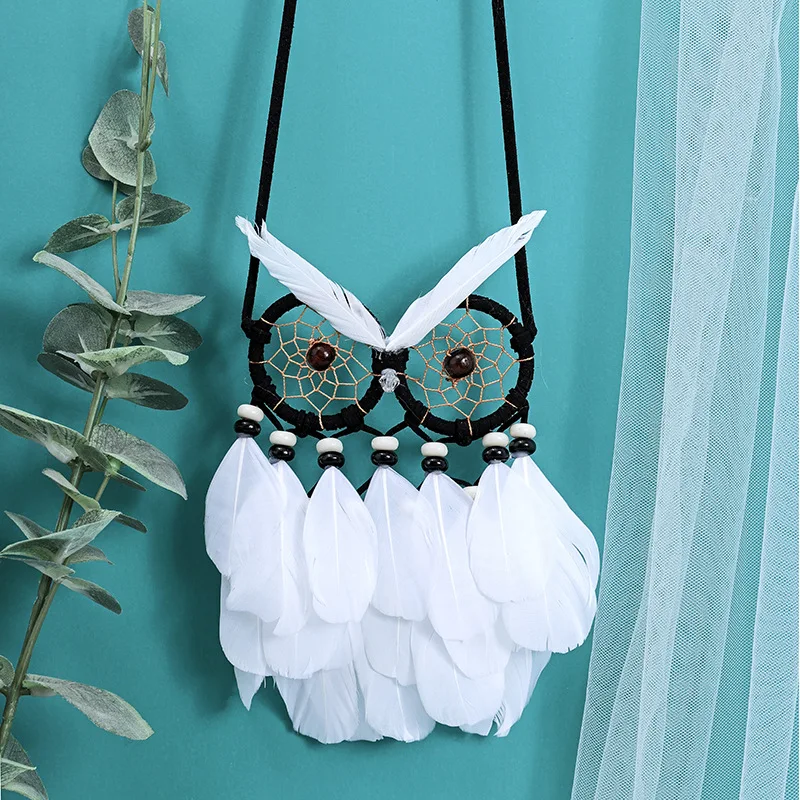 

Korean new version Owl Dreamcatcher handmade crafts Animal Head Mini Dream Catchers Metal Wall Hangings Room Decoration Girl