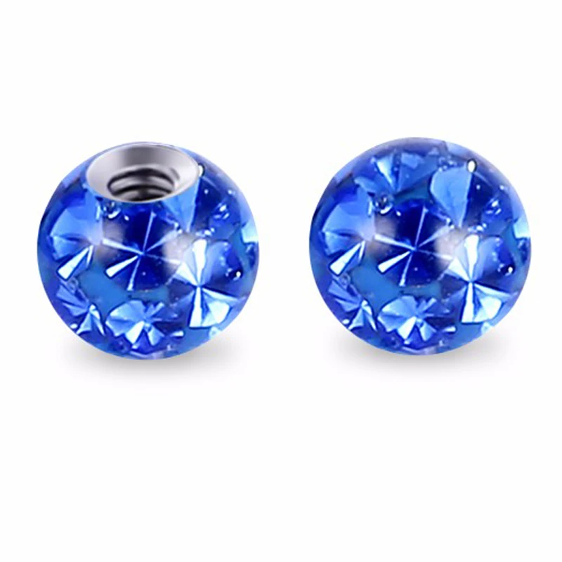 Piercing Jewelry 1PC 16g&14g Epoxy Crystal Ferido Ball Replacement Ball Labret Nose Tragus Navel Lip Earring New Jewelry