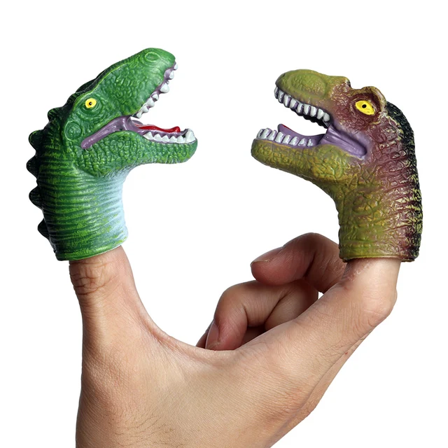 Oenux Head Hand Puppet Jurassic Dinosaur Pirate Action Figures Finger Mini Baby Animals Model Early Educational Toy For Kids 2