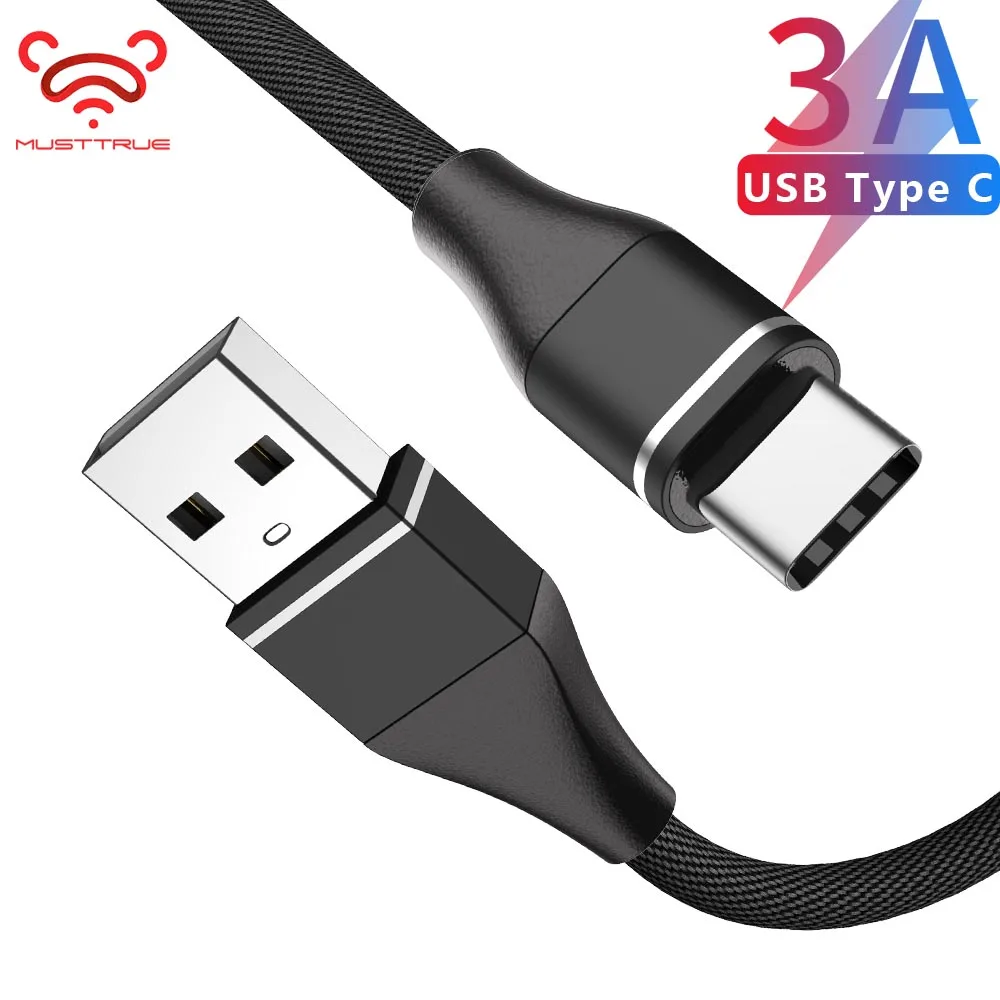 MUSTTRUE Data Cable Type C for huawei p30 pro xiaomi mi 9 USB Type-c Mobile Phone USBC Fast Charger Denim Wire | Мобильные телефоны