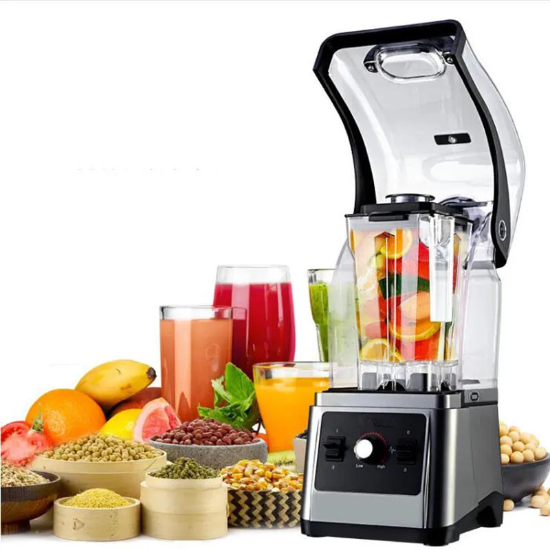 1600W Ice Blender Smoothie Maker Speeds Food Mixers Ice Crusher Juicer Fruit Food Processor Low Noise 3 Gear for Commercial Home