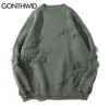 GONTHWID – pull tricoté Streetwear pour homme, pull décontracté, Hip Hop, mode Harajuku, 2022 ► Photo 1/6