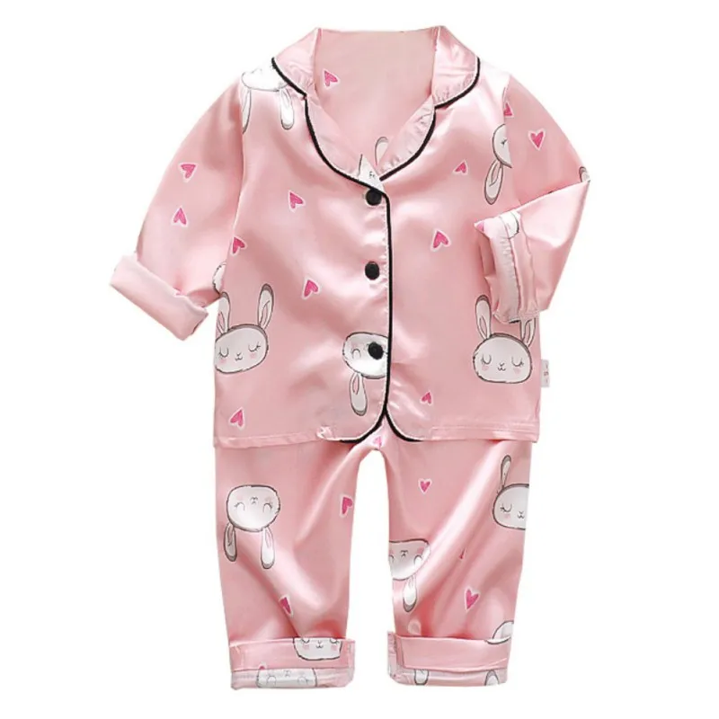 Cartoon Satin Pajamas Set - Momorii