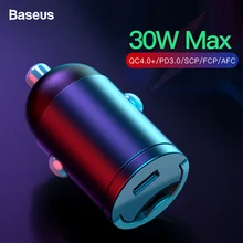 Автомобильное зарядное устройство Baseus Quick Charge 4,0 3,0 USB C для мобильного телефона huawei P30 Xiaomi Mi9 QC4.0 QC3.0 type C PD 3,0 Быстрая зарядка автомобиля