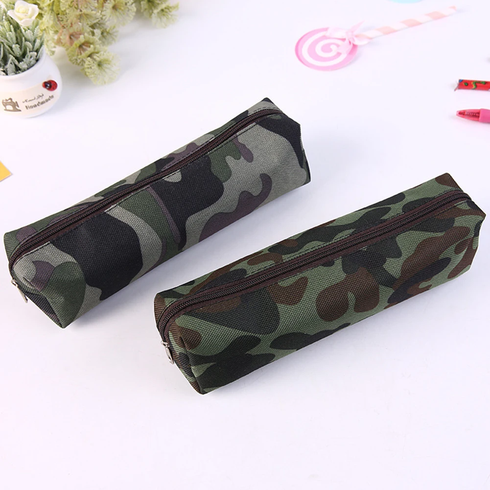 Горячая камуфляж большой емкости Холст молния Канцтовары ручка карандаш линейка