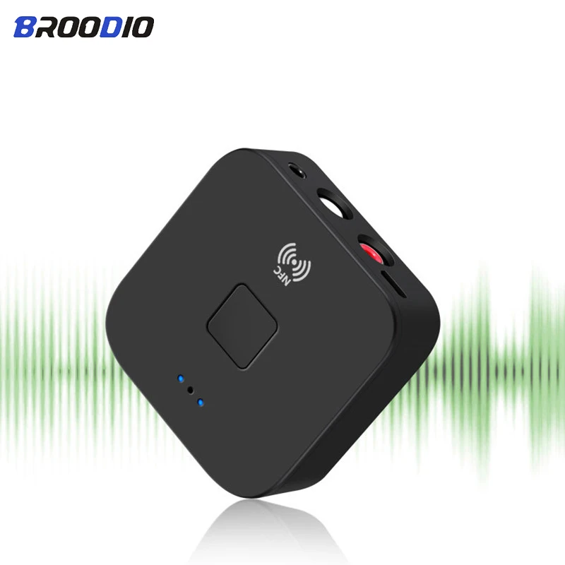 

Bluetooth 5.0 Receiver NFC Wireless Adapter APTX HIFI Car Stereo Audio Receiver 3.5mm AUX/2RCA For Speaker Headphone Auto On/OFF
